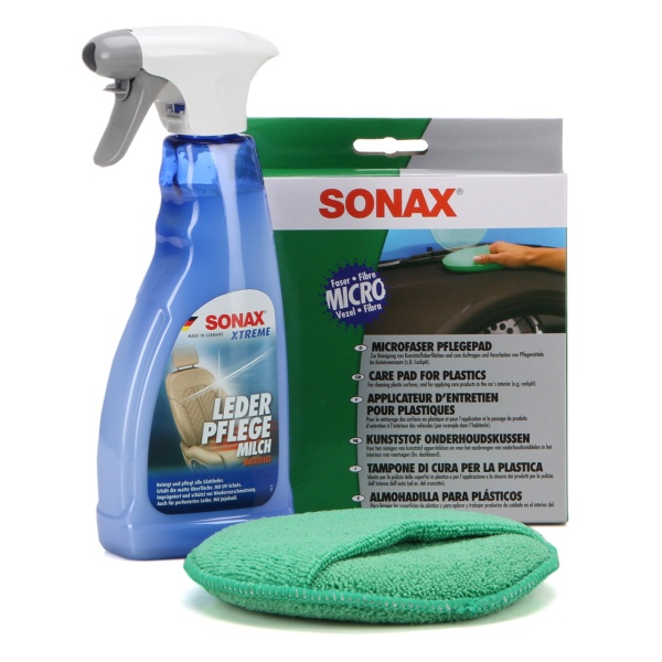 Set Sonax Xtreme Leder Pflege Milch Matteffect Solutie Intretinere Piele Efect Mat 500ML 254241 + Sonax Burete Curatat Interior 417200